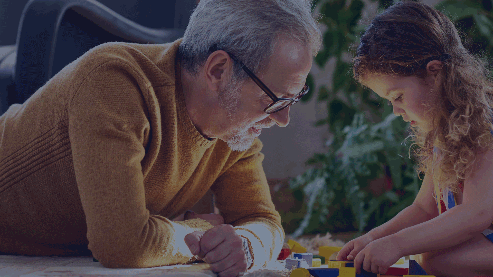 Man and girl drawing