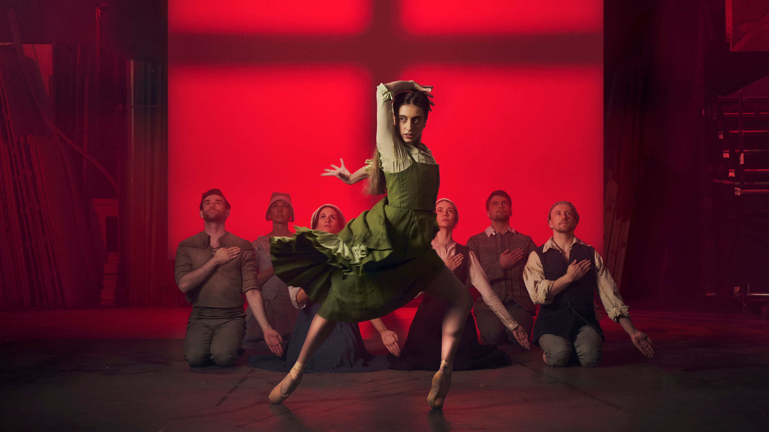 A lead dancer dances during Scottish Ballet's performance of "The Crucible"