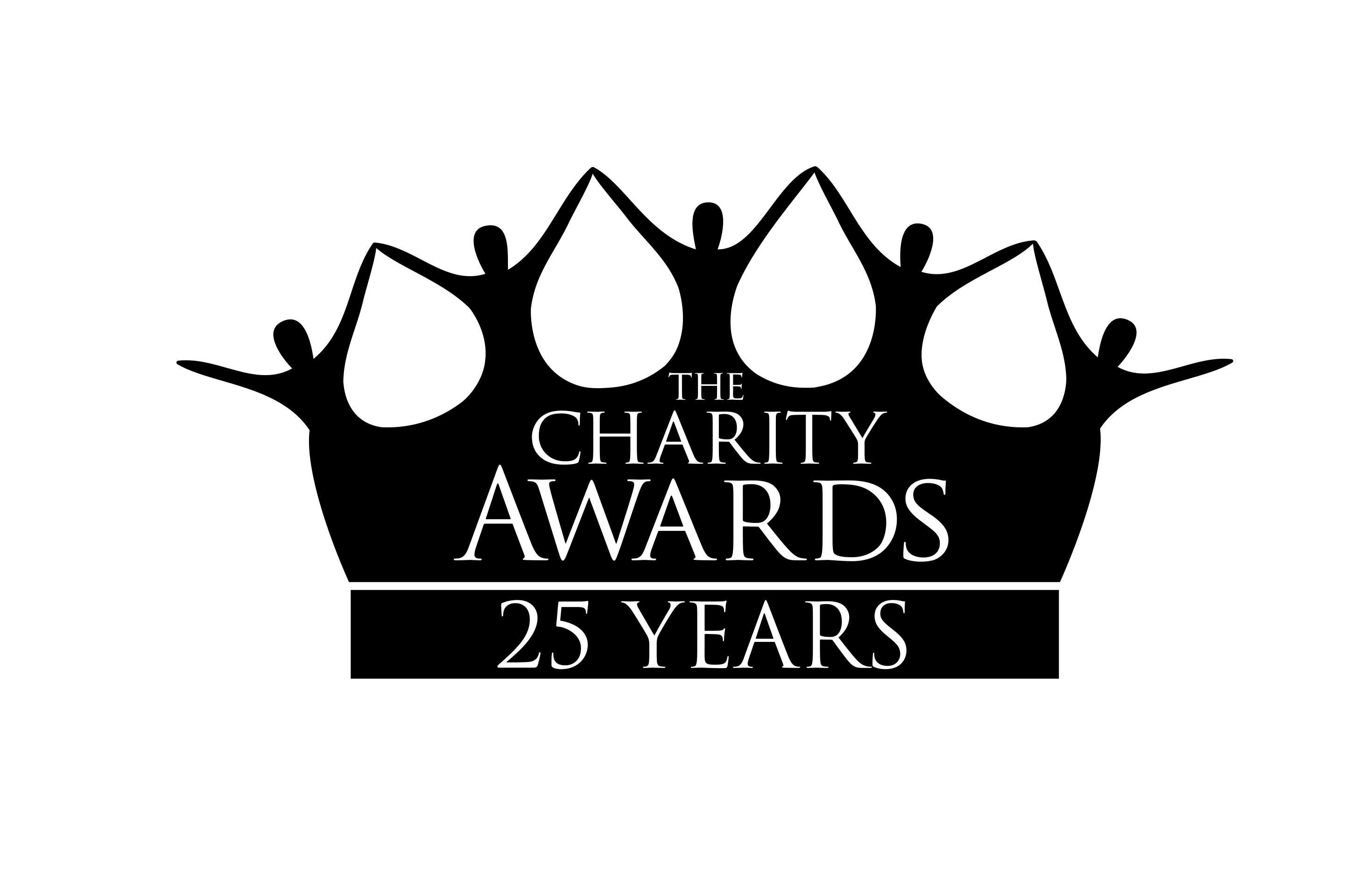 graphic illustration of charity awards logo with people as crown 