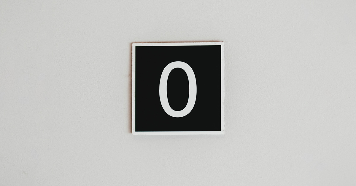 Number 0 frame on the wall