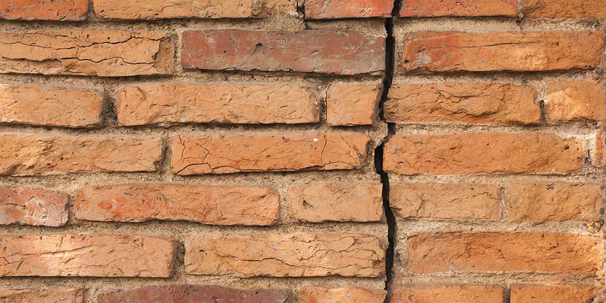 Crack in brick wall