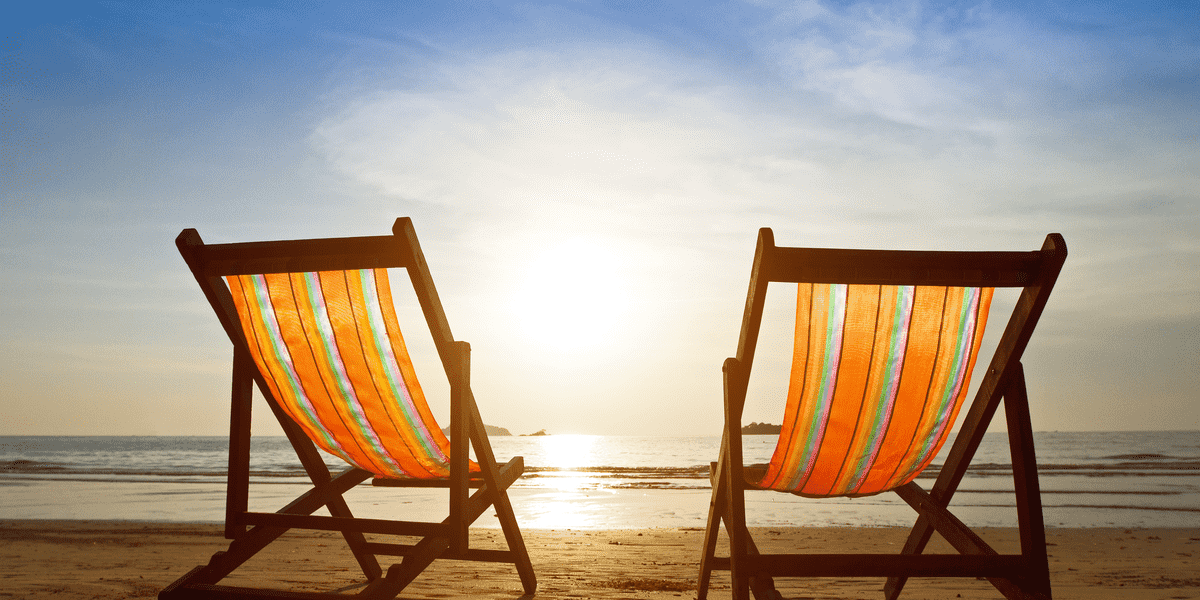 Deck chairs facing the sea