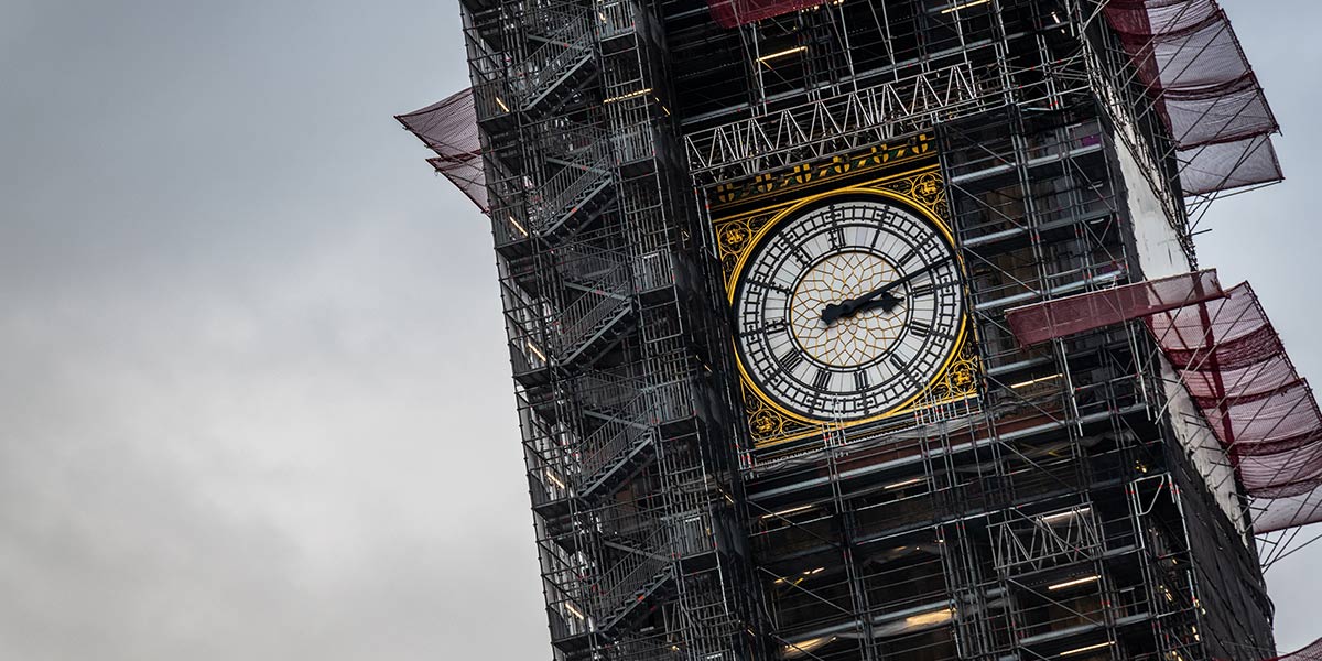 Big ben with scaffolding