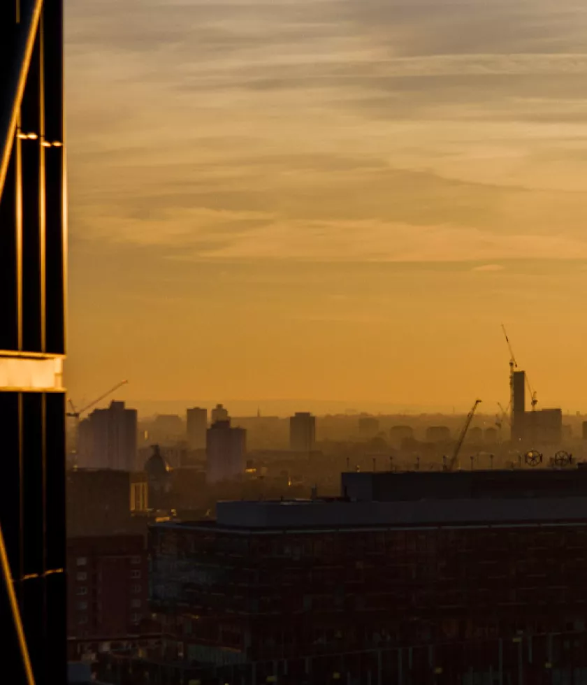 A view of the London skyline through some of its skyscrapers