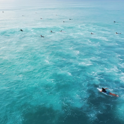 Group of people surfing