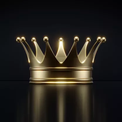 Golden crown on black background