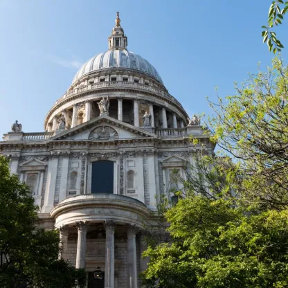 St Paul's Cathedral in London in summer sun